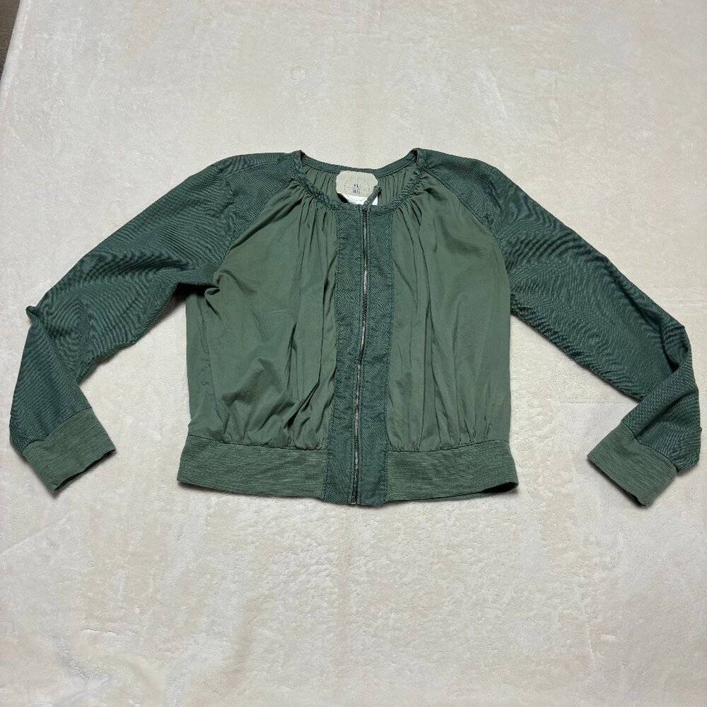 Anthropologie Olive Green Bomber Jacket